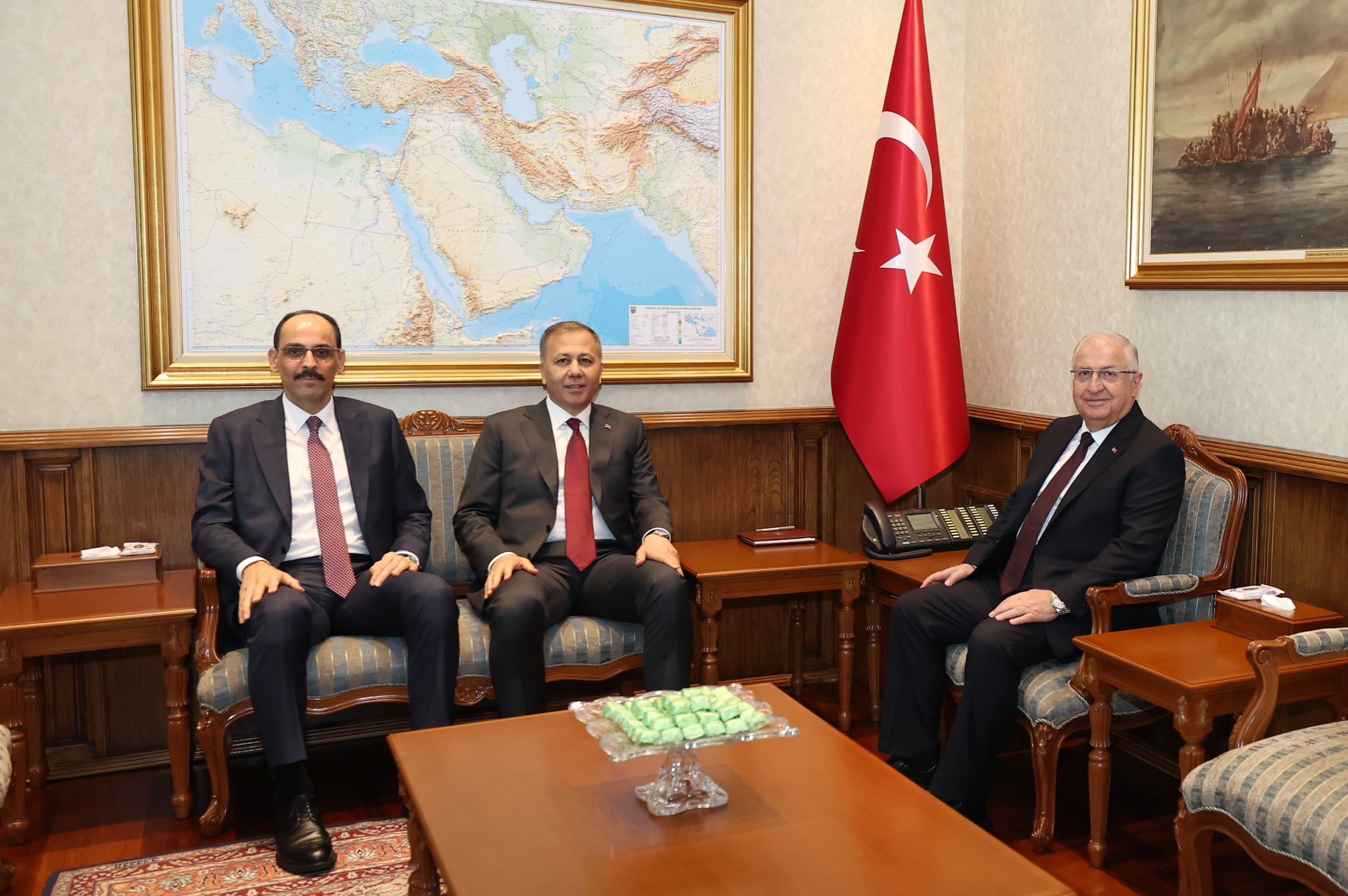 İçişleri Bakanı ve MİT Başkanı Milli Savunma Bakanı'nı ziyaret etti