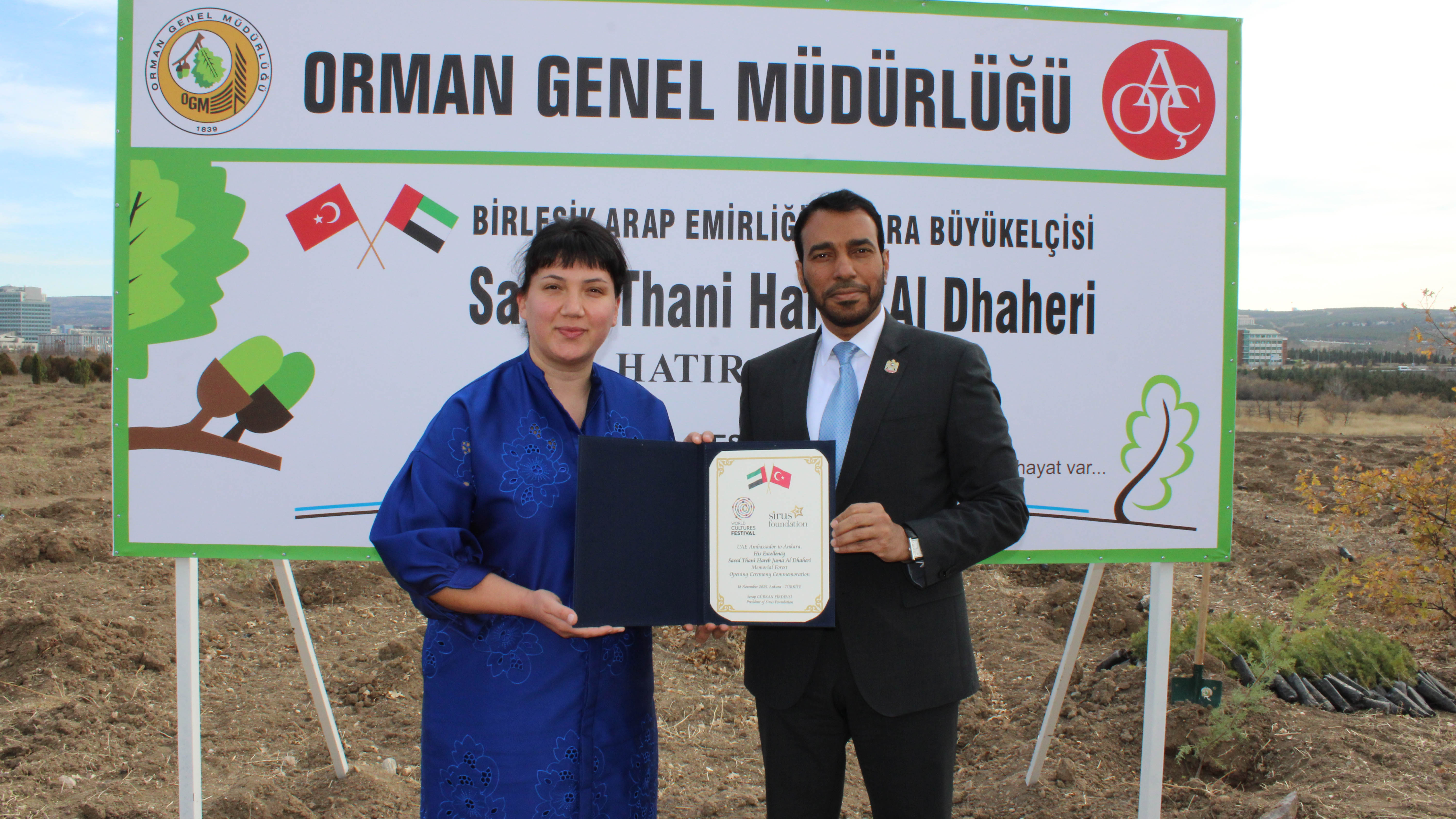 BAE büyükelçisi onuruna Ankara’da hatıra ormanı oluşturuldu