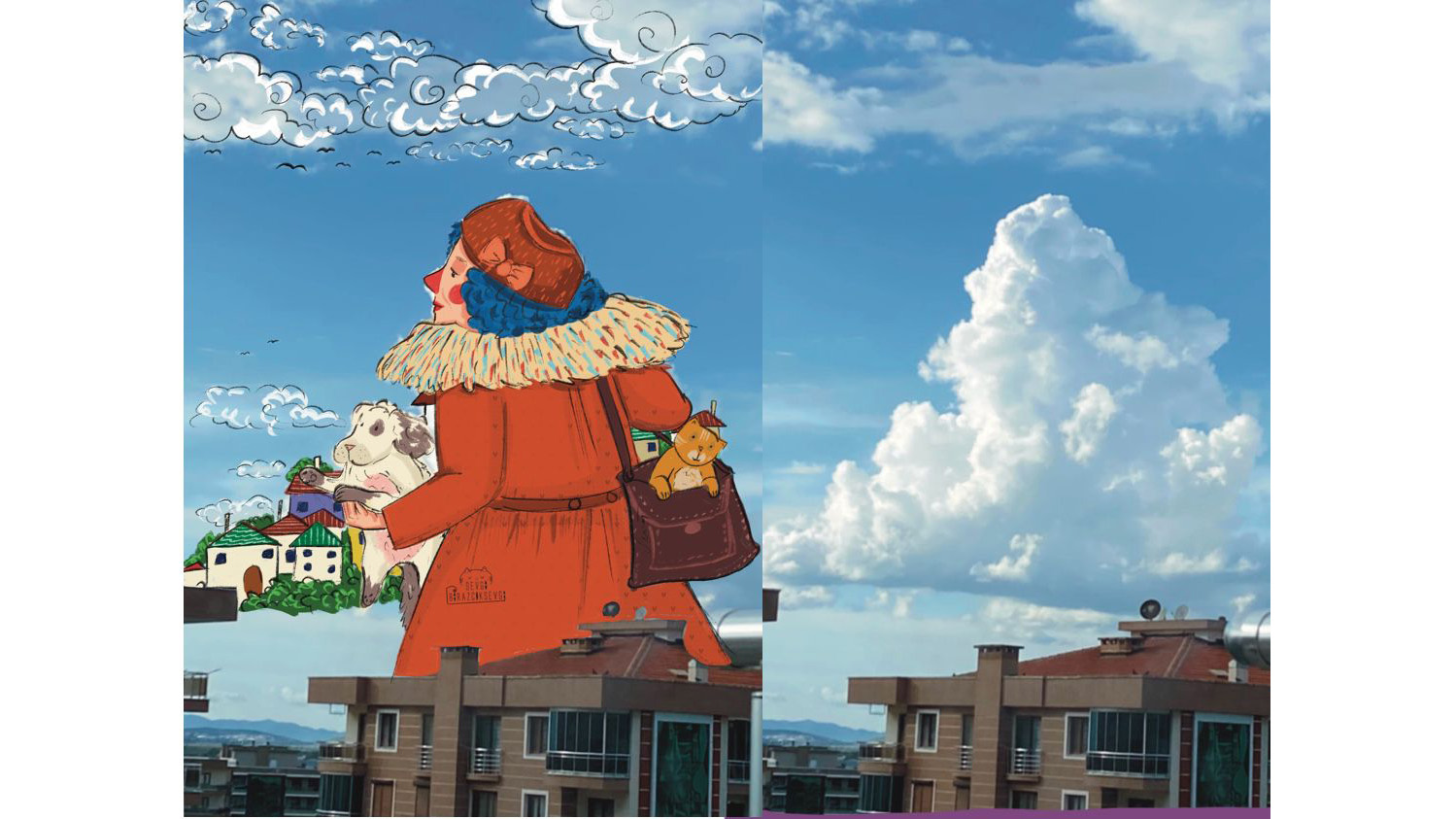 Gördüğü lekeler ve şekilleri hayal ediyor: Boşlukları renk ve karakterle tamamlıyor